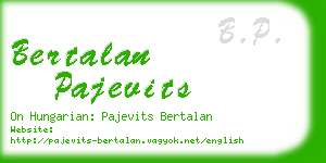 bertalan pajevits business card